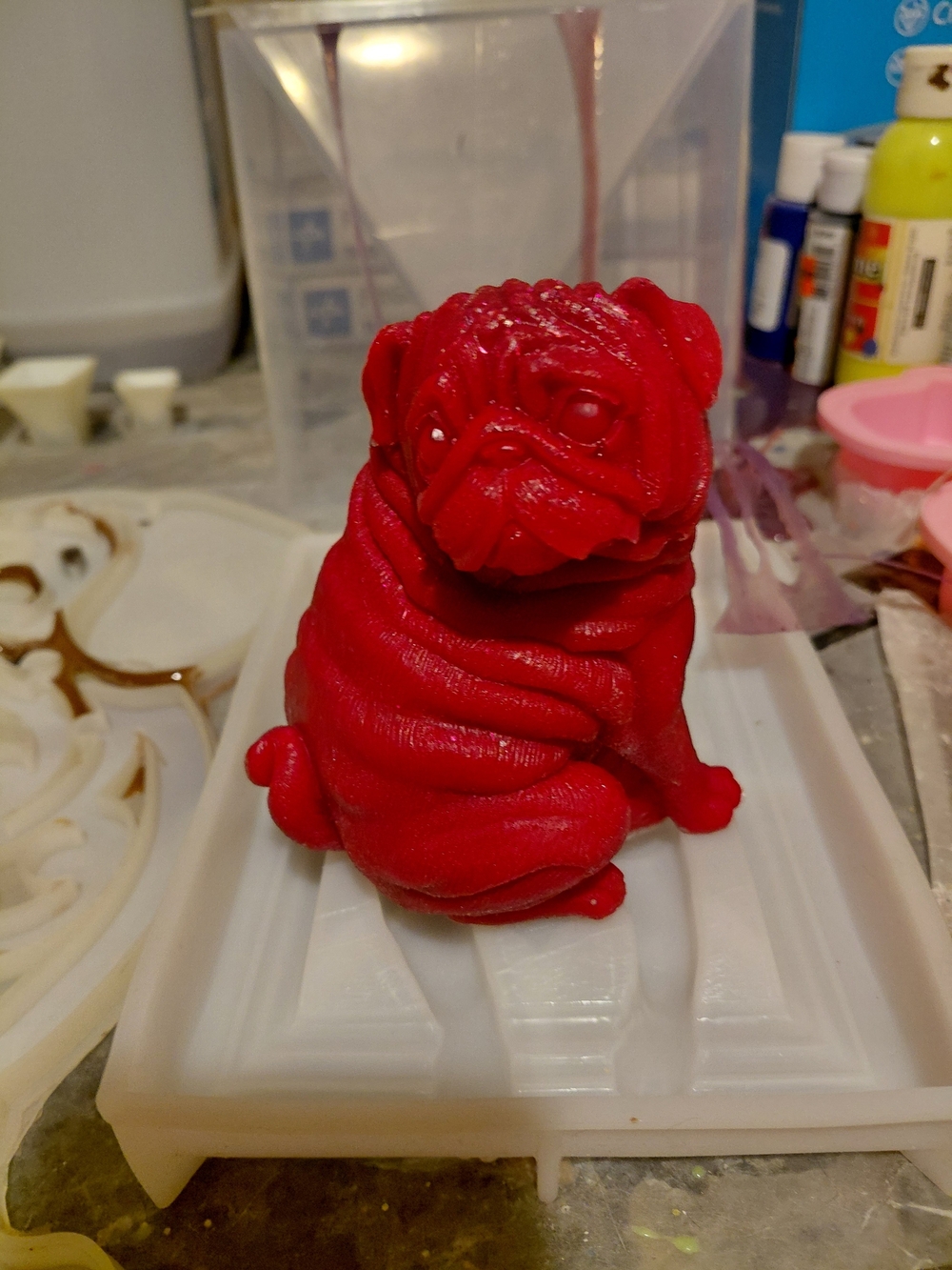 Red Decorative Pug Figurine - Home Accents Decor